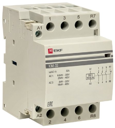 Контактор модульный EKF PROxima КМ 3п 3НО+1НЗ 32А 230В АС картинка